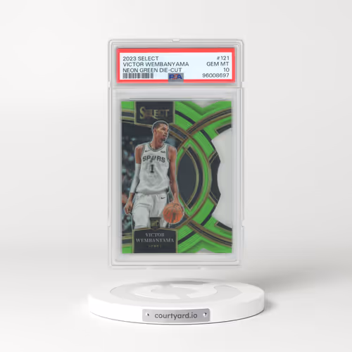 2023 Panini Select #121 Victor Wembanyama - Die-Cut Neon Green Prizm (PSA 10 GEM MINT)