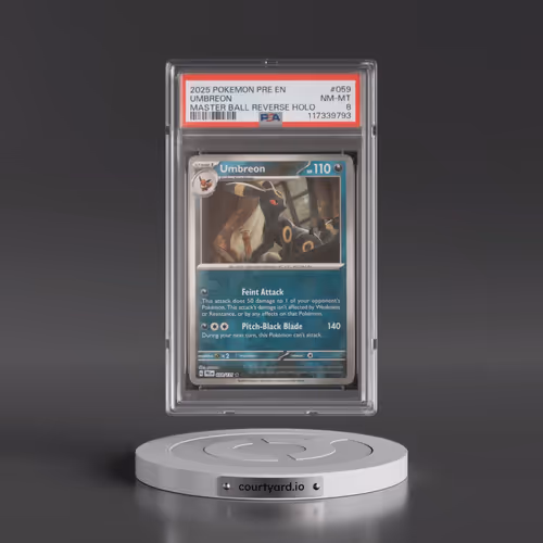 2025 Pokémon Pre EN-Prismatic Evolutions #059 Umbreon - Reverse Holo Master Ball (PSA 8 NM-MT)