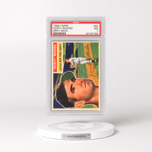 1956 Topps #50 Dusty Rhodes - Gray Back (PSA 7 NM)