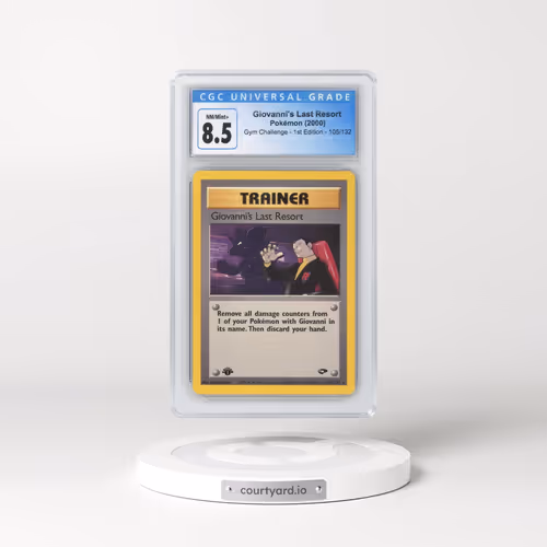 2000 Gym Challenge #105/132 Giovanni's Last Resort - 1st Edition 1st Edition (CGC 8.5 NM-MT+)