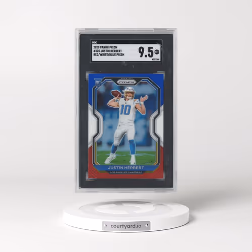 2020 Panini Prizm #325 Justin Herbert - Red/White/Blue Prizm (SGC 9.5 MINT+)