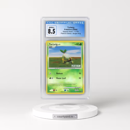 2008 Majestic Dawn #77/100 Turtwig - Platinum Stamp Burger King (CGC 8.5 NM-MT+)