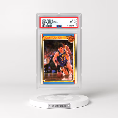 1988 Fleer #127 John Stockton - All-Star (PSA 8 NM-MT)