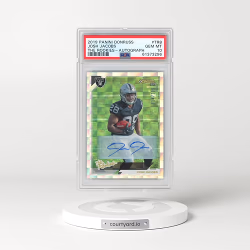 2019 Panini Donruss the Rookies #TR8 Josh Jacobs - Autograph (PSA 10 GEM MINT)