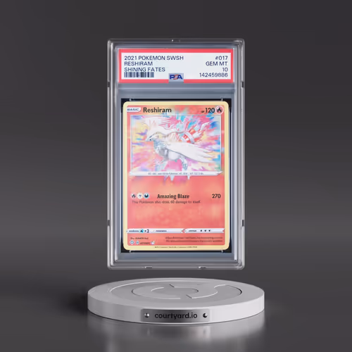 2021 Pokémon Sword & Shield Shining Fates #017 Reshiram (PSA 10 GEM MINT)