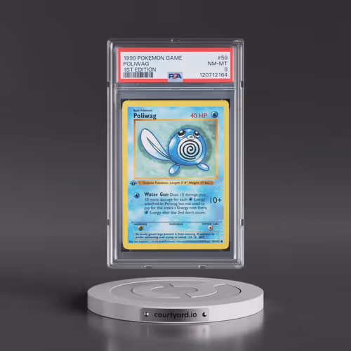 1999 Pokémon Game #59 Poliwag - 1st Edition (PSA 8 NM-MT)