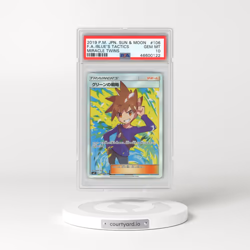 2019 Pokémon Sun & Moon Miracle Twins #106 Blue's Tactics - Full Art (PSA 10 GEM MINT)