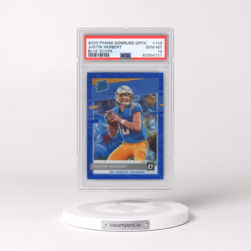 2020 Panini Donruss Optic #153 Justin Herbert - Blue Scope (PSA 10 GEM MINT)