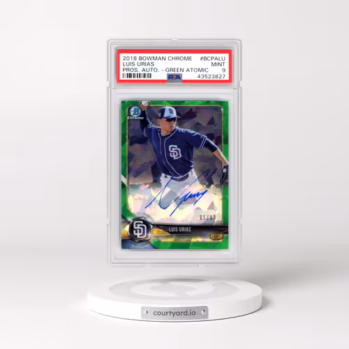 2018 Bowman Chrome Prospects Autographs #BCPALU Luis Urias - Green Atomic (PSA 9 MINT)
