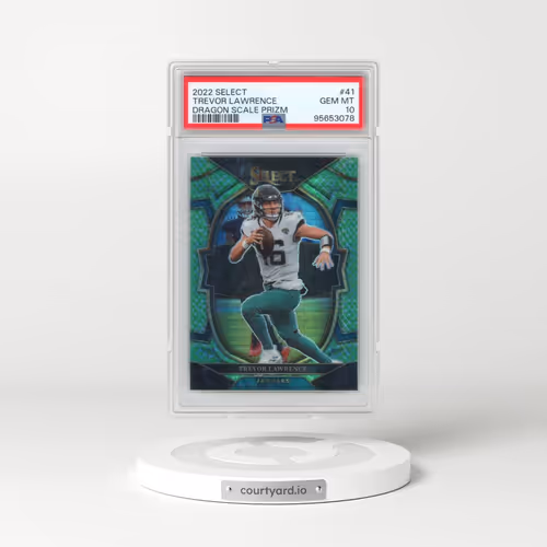2022 Panini Select #41 Trevor Lawrence - Dragon Scale Prizm (PSA 10 GEM MINT)