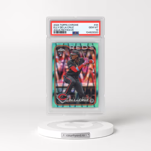 2024 Topps Chrome #44 Elly de La Cruz - Aqua Raywave (PSA 10 GEM MINT)