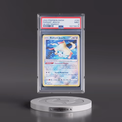 2022 Pokémon Sword & Shield Silver Tempest #120 Radiant Jirachi - Holo (PSA 9 MINT)
