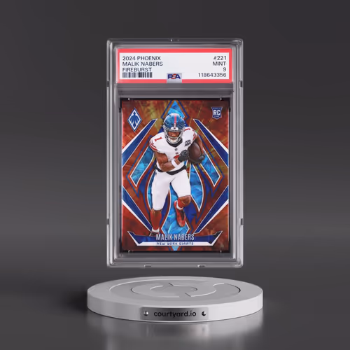 2024 Panini Phoenix #221 Malik Nabers - Fireburst (PSA 9 MINT)