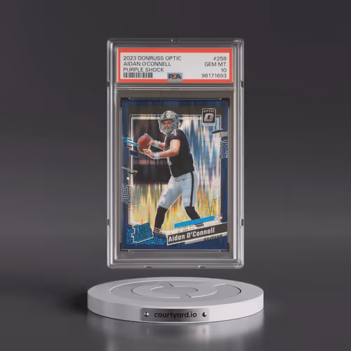 2023 Panini Donruss Optic #258 Aidan O'Connell - Purple Shock (PSA 10 GEM MINT)