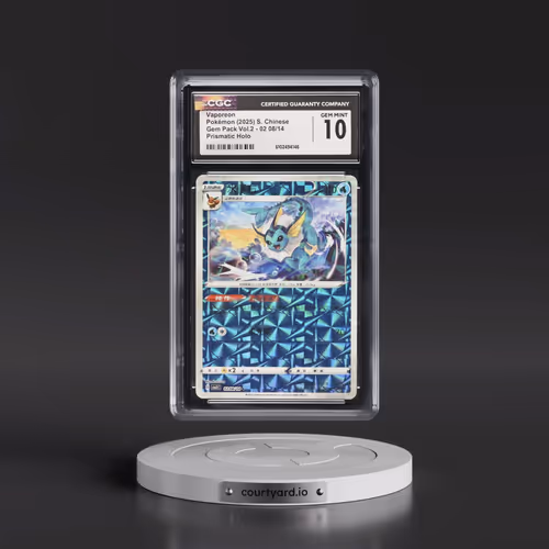 2025 Gem Pack Volume 2 - CBB2C - Simplified #02 08/14 Vaporeon - Geometric Pattern Holo (CGC 10 GEM