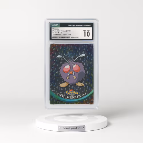1999 Topps Series 1 #48 Venonat - Holo Third Print (Black Logo) Silver Foil (Flames and Teardrops) (CGC 10 GEM MINT)