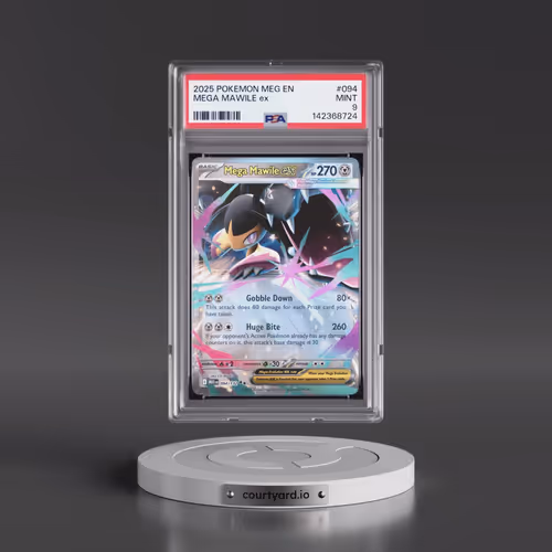 2025 Pokémon Meg EN-Mega Evolution #094 Mega Mawile EX - Holo (PSA 9 MINT)