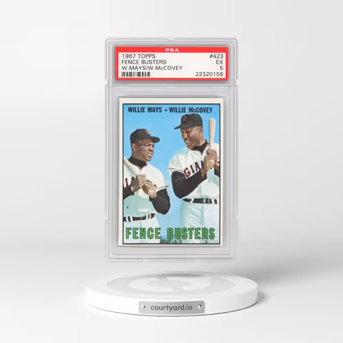 1967 Topps #423 Fence Busters - Willie Mays/Willie McCovey (PSA 5 EX)