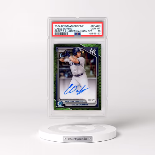 2024 Bowman Chrome Prospect Autographs #CPACD Caleb Durbin - Reptilian Green Refractor (PSA 10 GEM M