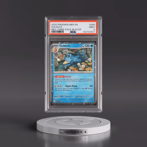 2025 Pokémon Mep EN-Me Black Star Promo #008 Golduck - Mega Evolution Three Pack Blister (PSA 9 MINT