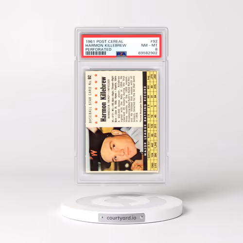 1961 Post Cereal #92 Harmon Killebrew - Perforated (PSA 8 NM-MT)
