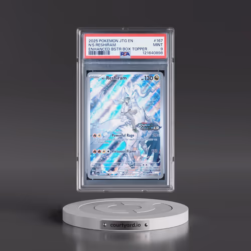 2025 Pokémon Jtg EN-Journey Together #167 N's Reshiram - Enhanced Booster Box Topper (PSA 9 MINT)