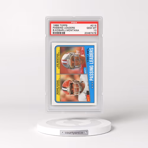 1988 Topps #215 Passing Leaders - B.Kosar/J.Montana (PSA 10 GEM MINT)