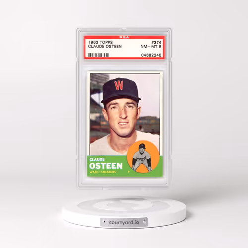 1963 Topps #374 Claude Osteen (PSA 8 NM-MT)