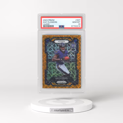 2023 Panini Prizm #307 Zay Flowers - Lazer Prizm (PSA 10 GEM MINT)