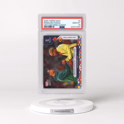 2025 Topps Now UEFA Nations League #8 Cristiano Ronaldo/Lamine Yamal (PSA 10 GEM MINT)