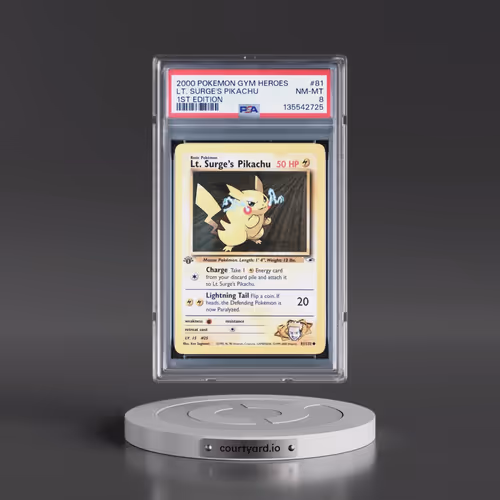 2000 Pokémon Gym Heroes #81 LT. Surge's Pikachu - 1st Edition (PSA 8 NM-MT)