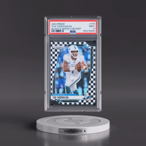 2024 Panini Prizm #175 Tua Tagovailoa - Black & White Checker (PSA 9 MINT)