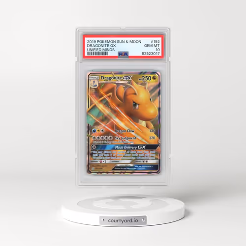 2019 Pokémon Sun & Moon Unified Minds #152 Dragonite GX - Holo (PSA 10 GEM MINT)