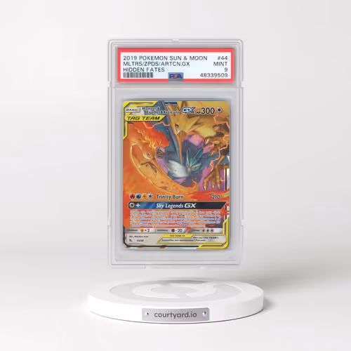 2019 Pokémon Sun & Moon Hidden Fates #44 Moltres & Zapdos & Articuno GX - Holo (PSA 9 MINT)