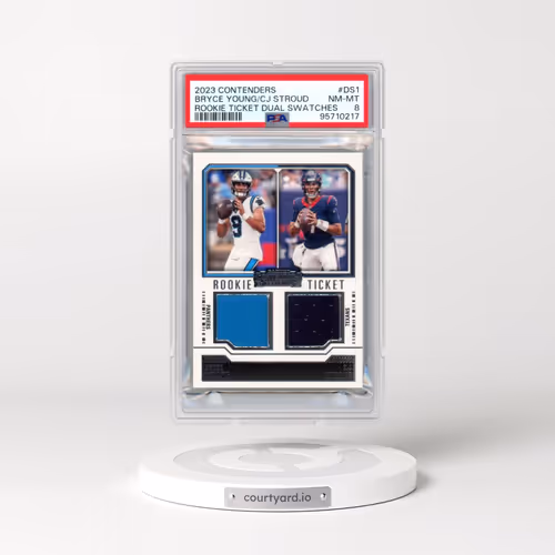 2023 Panini Contenders Rookie Ticket Dual Swatches #DS1 Bryce Young/CJ Stroud (PSA 8 NM-MT)