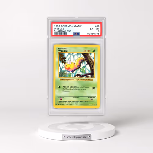1999 Pokémon Game #69 Weedle - Shadowless (PSA 6 EX-MT)