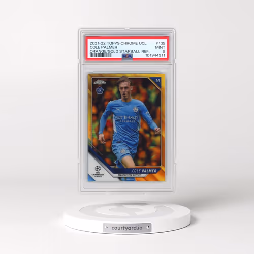 2021 Topps Chrome UEFA Champions League #135 Cole Palmer - Orange & Gold Starball Refractor (PSA 9 MINT)