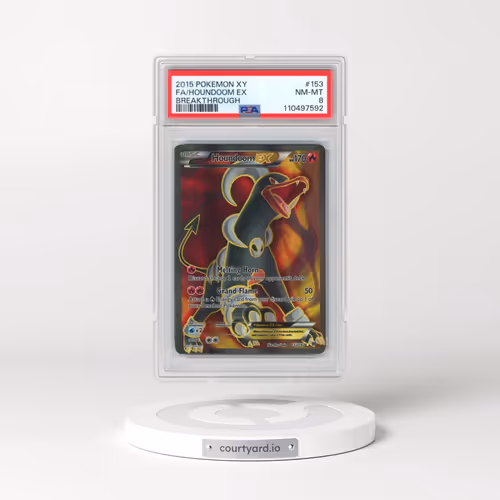 2015 Pokémon XY Breakthrough #153 Houndoom EX - Holo Full Art (PSA 8 NM-MT)