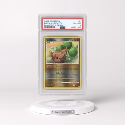 2007 Pokémon Diamond & Pearl #71 Bonsly - Reverse Foil (PSA 8 NM-MT)