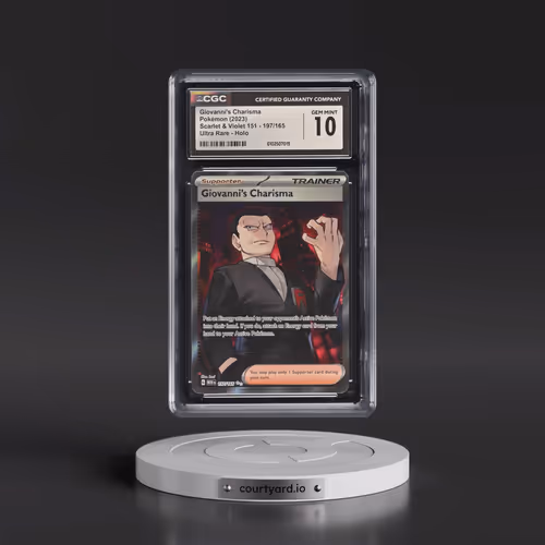 2023 Scarlet & Violet 151 - MEW EN #197/165 Giovanni's Charisma - Ultra Rare Holo (CGC 10 GEM MINT)
