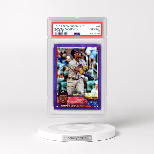 2023 Topps Chrome Logofractor Edition #39 Ronald Acuna Jr. - Purple Refractor (PSA 10 GEM MINT)