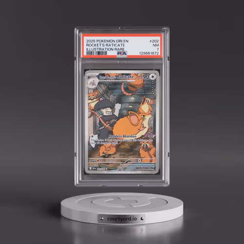 2025 Pokémon Dri EN-Destined Rivals #202 Team Rocket's Raticate - Illustration Rare (PSA 7 NM)