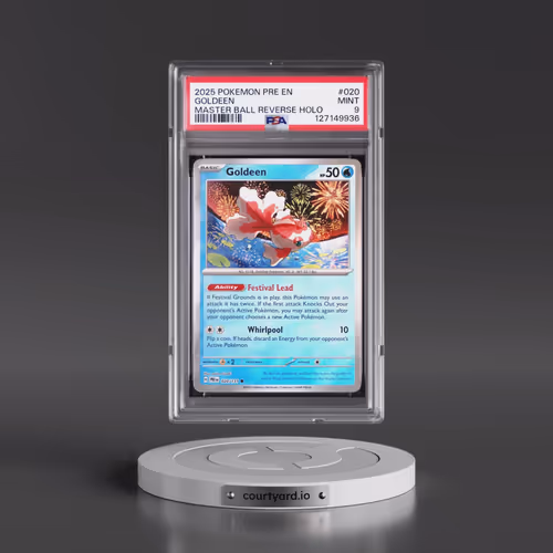 2025 Pokémon Pre EN-Prismatic Evolutions #020 Goldeen - Reverse Holo Master Ball (PSA 9 MINT)