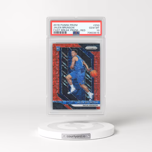 2018 Panini Prizm #250 Jalen Brunson - Fast Break Prizm-Red (PSA 10 GEM MINT)