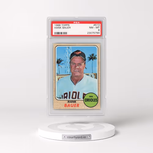 1968 Topps #513 Hank Bauer (PSA 8 NM-MT)