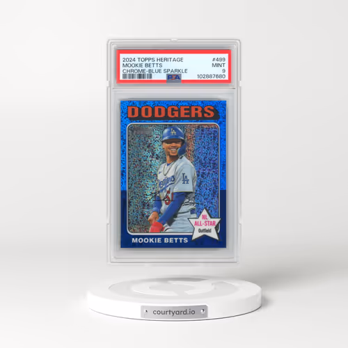 2024 Topps Heritage #499 Mookie Betts - Chrome-Blue Sparkle (PSA 9 MINT)