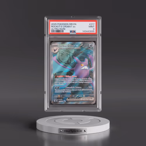 2025 Pokémon Dri EN-Destined Rivals #217 Team Rocket's Crobat EX - Holo Ultra Rare (PSA 9 MINT)