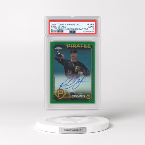2024 Topps Chrome Update Chrome Baseball Update Series Autographs #RAPS Paul Skenes - Green Refractor (PSA 9 MINT)