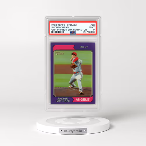 2023 Topps Heritage #20 Shohei Ohtani - Chrome-Purple Hot Box Refractor (PSA 9 MINT)