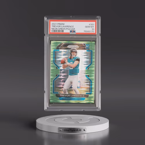 2021 Panini Prizm #331 Trevor Lawrence - Neon Green Pulsar (PSA 10 GEM MINT)